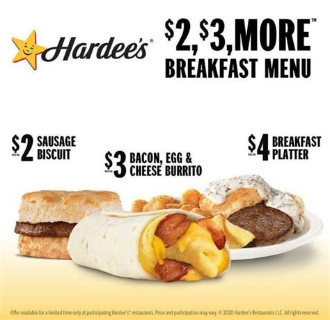 Hardee's breakfast times - 401 W Dearborn St. Havana, IL 62644. Open Now Closes at 10:00 PM. (309) 543-3080. DIRECTIONS. VISIT STORE PAGE. Visit your nearest Hardee's® restaurant at 10095 Us Hwy 67 in Beardstown, Illinois for charbroiled 100% Angus burgers or a Beyond Burger®. Feed Your Happy at Hardee's®.